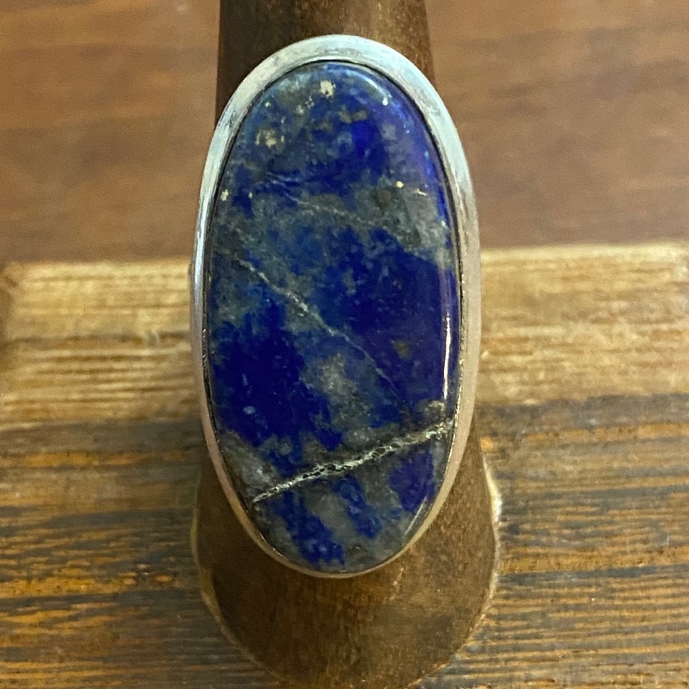 Lapis Lazuli Sterling Silver Ring, Size 8